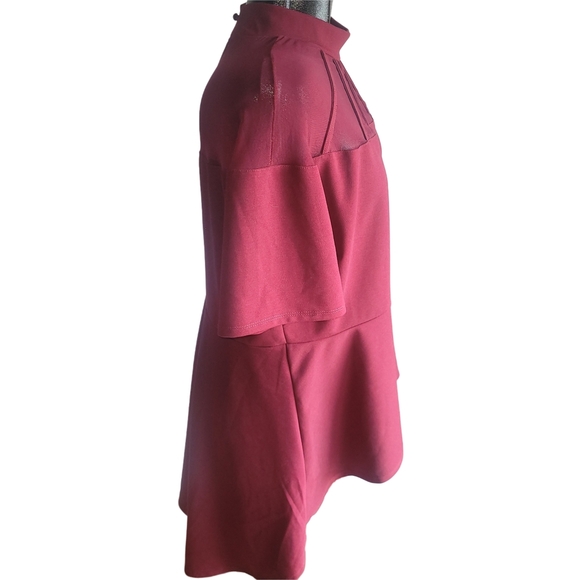 Shein Burgundy Short Sleeve Top 2X - Picture 3 of 5